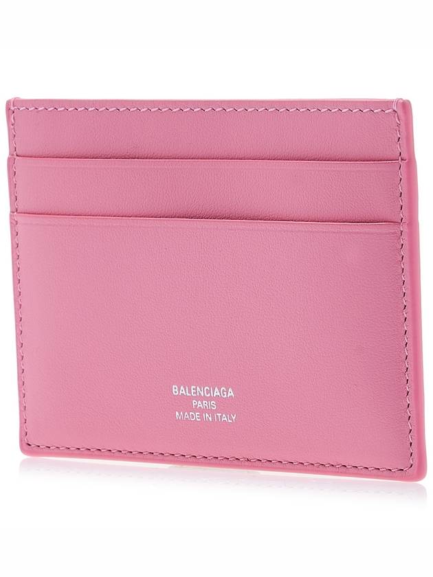 Luxury Balenciaga Trending 2026 Logo Calfskin Card Wallet Pink