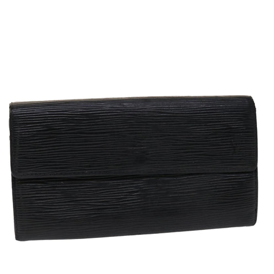 LOUIS VUITTON Epi Portefeuille Sarah Long Wallet Black M63742 LV Auth 46534
