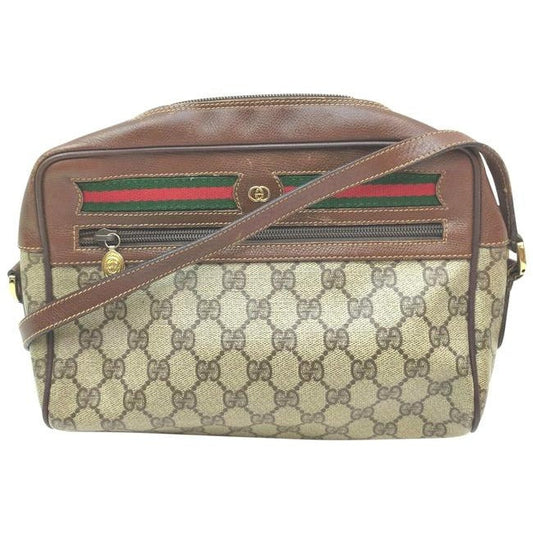 Gucci Leather Canvas Shoulder Bag