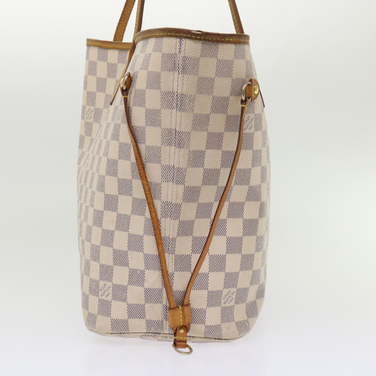 LOUIS VUITTON Damier Azur Neverfull MM Tote Bag LV Auth