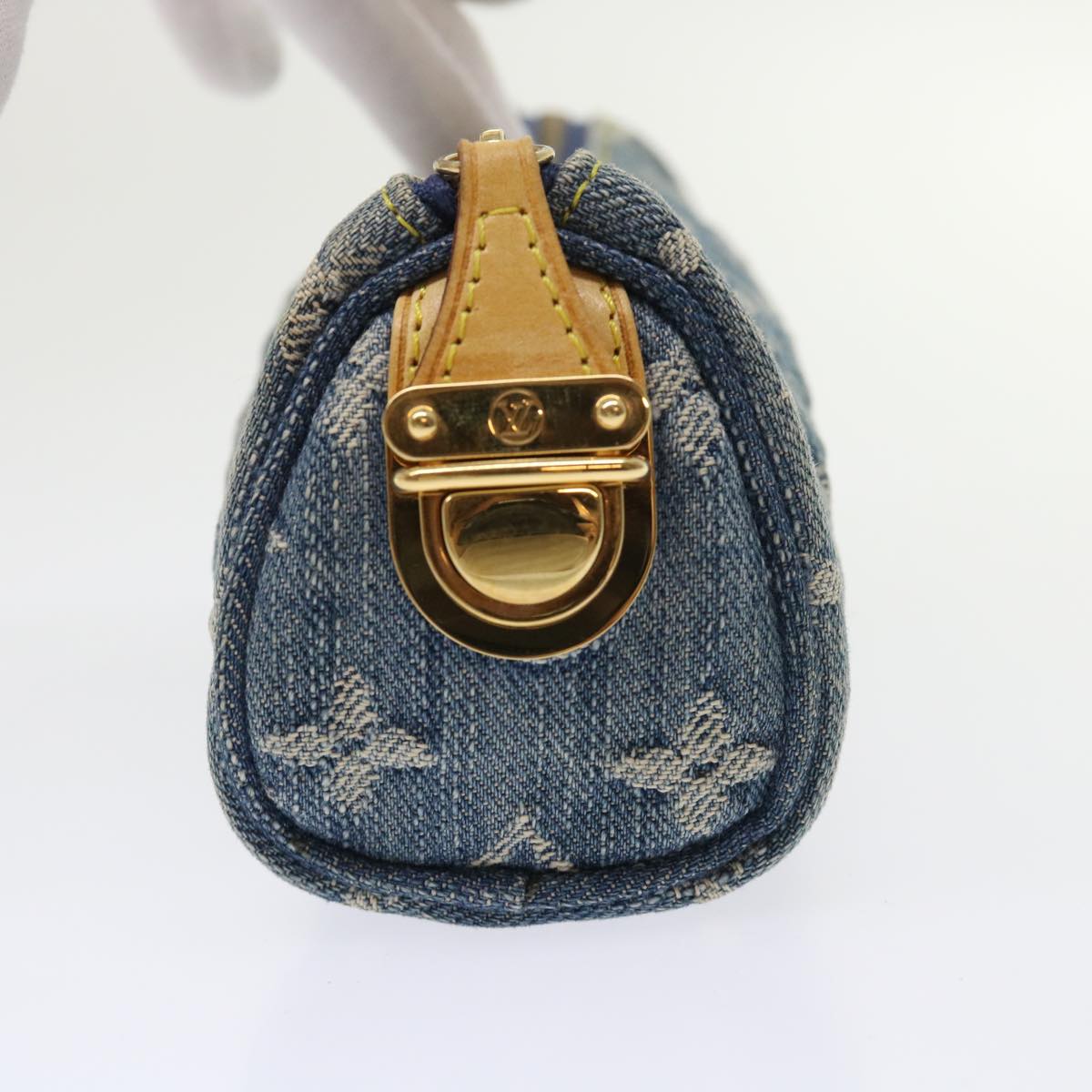 LOUIS VUITTON Monogram Trousse GM Pouch Blue LV Auth