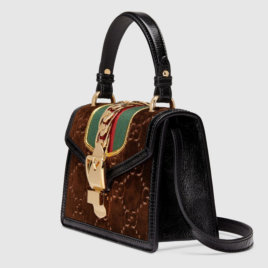 Gucci Monogram Nylon Chain Leather Crossbody