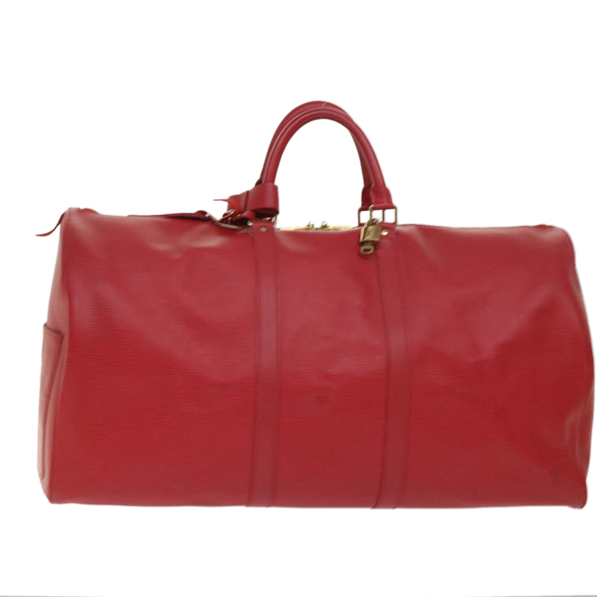 LOUIS VUITTON Epi Keepall 55 Boston Bag Red LV Auth
