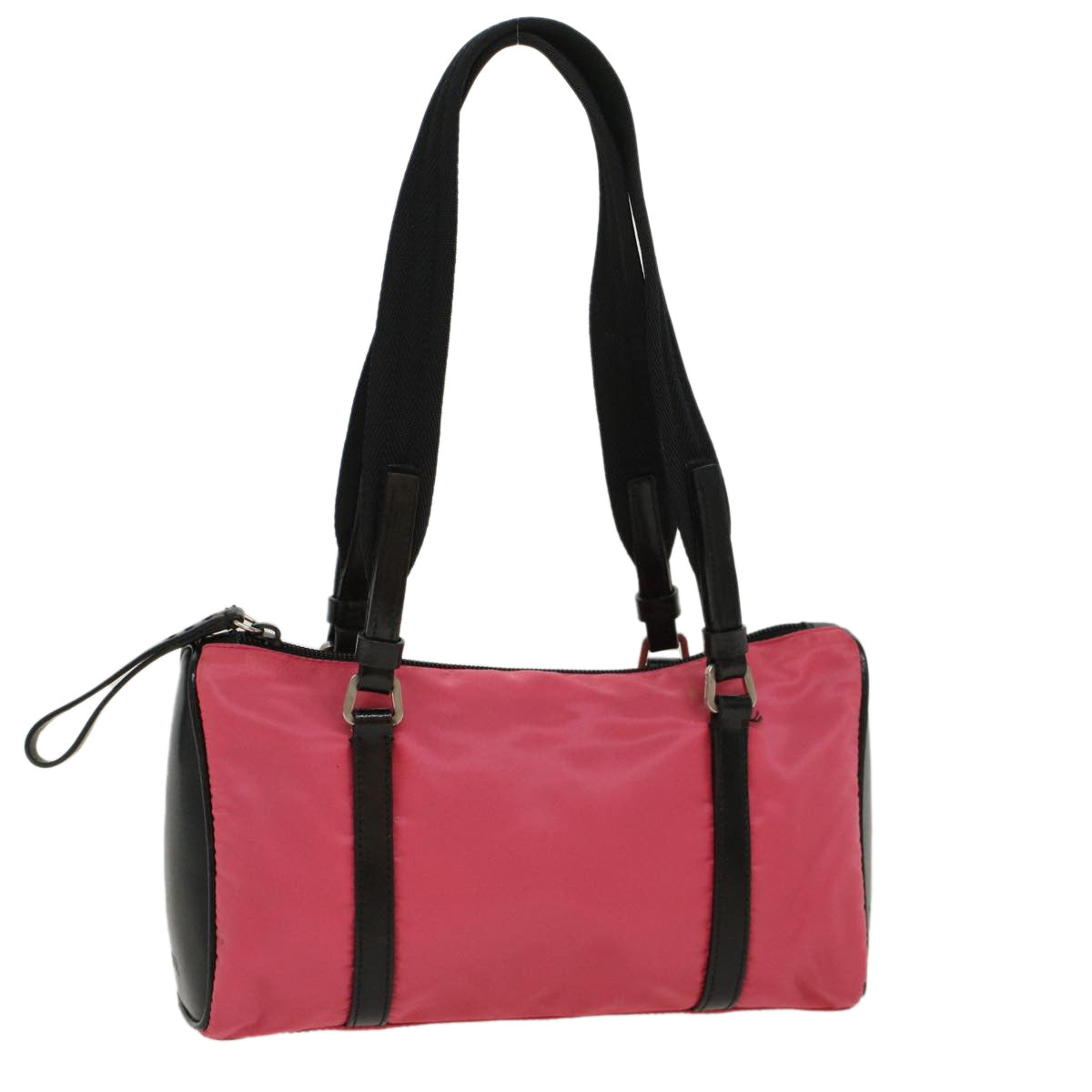 PRADA Shoulder Bag Nylon Leather Pink Auth