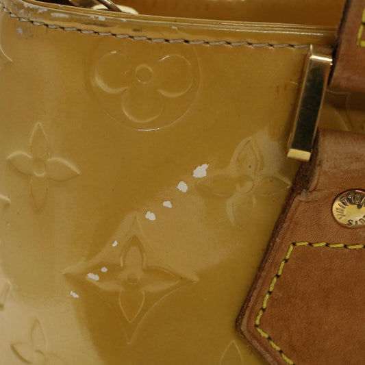 LOUIS VUITTON Monogram Vernis Houston Hand Bag Jaune M91121 LV Auth 47365