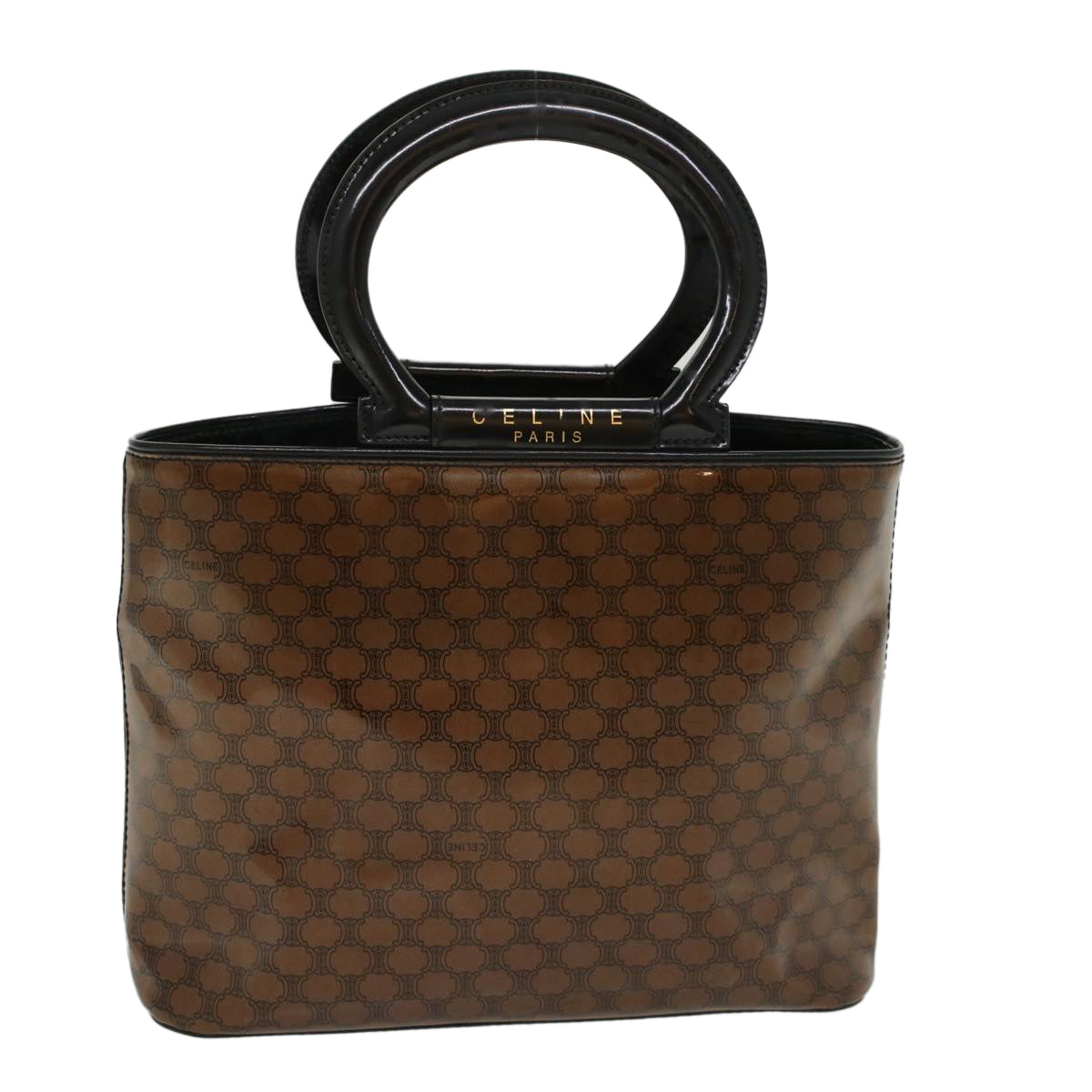 Luxury CELINE Macadam Canvas Hand Bag Brown 47388