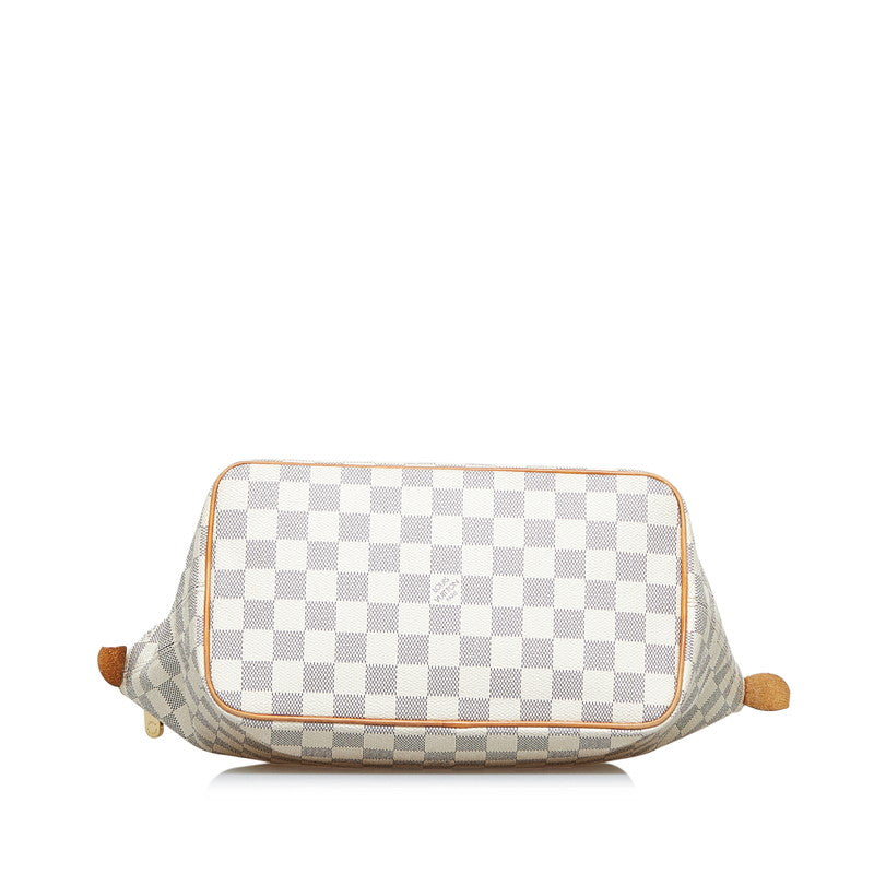 Louis Vuitton Damier Azur Salée PM Handbag N51186 White PVC Leather Louis Vuitton