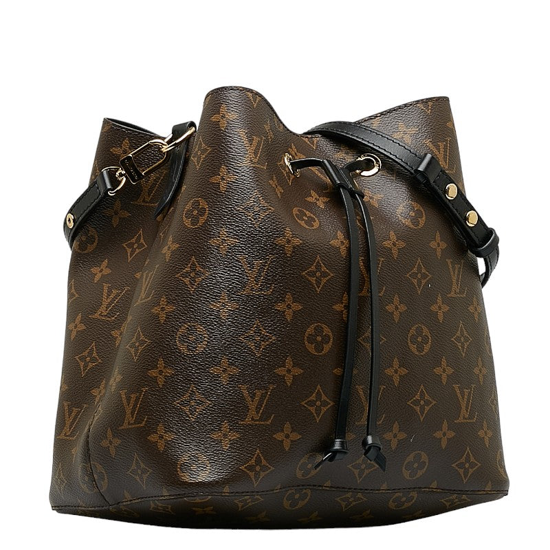 Louis Vuitton Monogram Neonoe Handbag M44020 Brown Noir Black PVC Leather Louis Vuitton