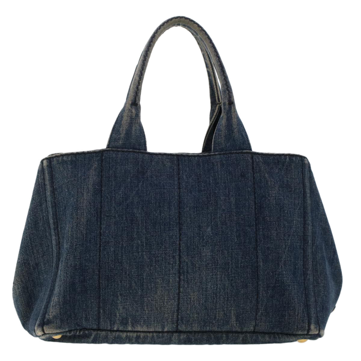 PRADA Canapa Hand Bag Canvas Blue Auth