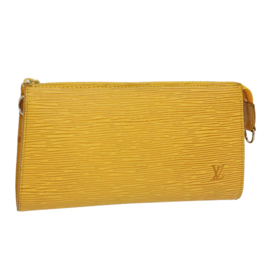 LOUIS VUITTON Epi Pochette Accessoires Accessory Pouch Yellow M52989 Auth 47831
