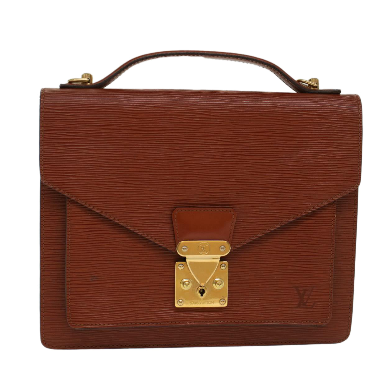 LOUIS VUITTON Epi Monceau Hand Bag Brown LV