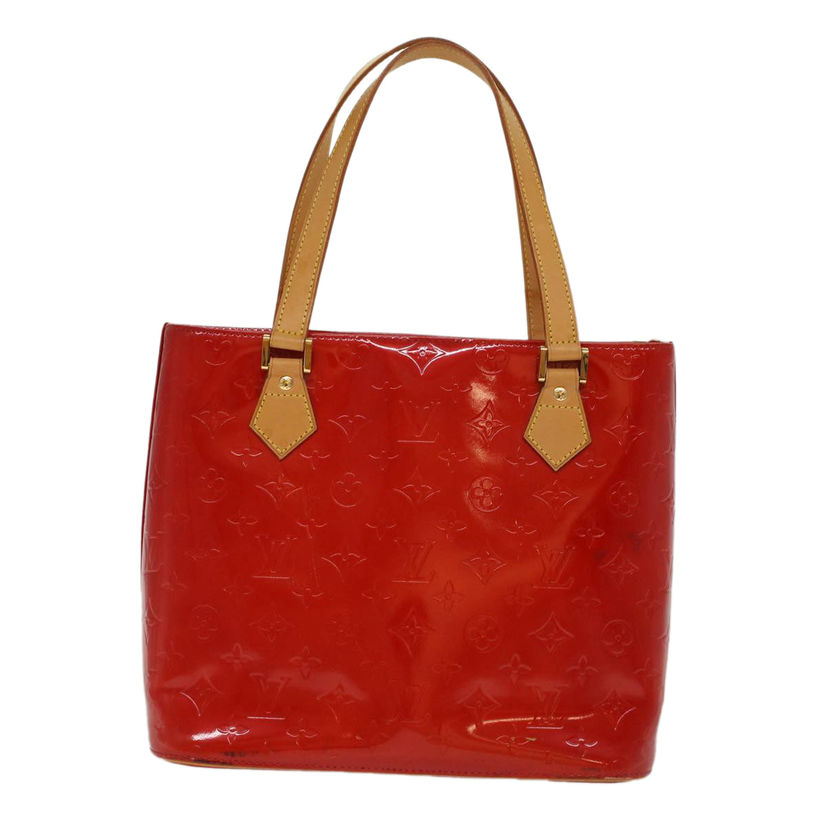 LOUIS VUITTON Monogram Vernis Houston Hand Bag Red LV