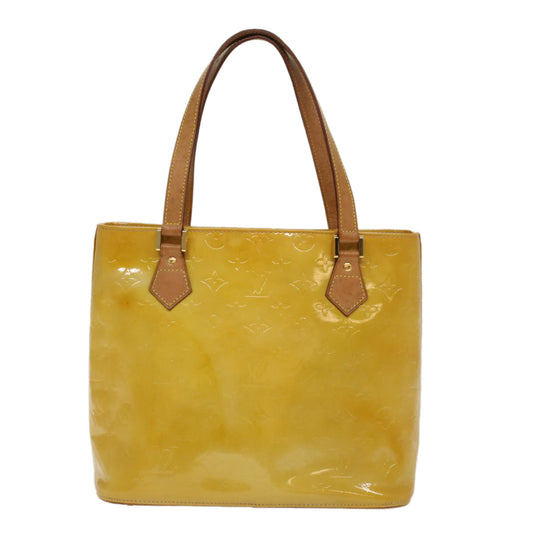 LOUIS VUITTON Monogram Vernis Houston Hand Bag Beige M91004 LV 47974