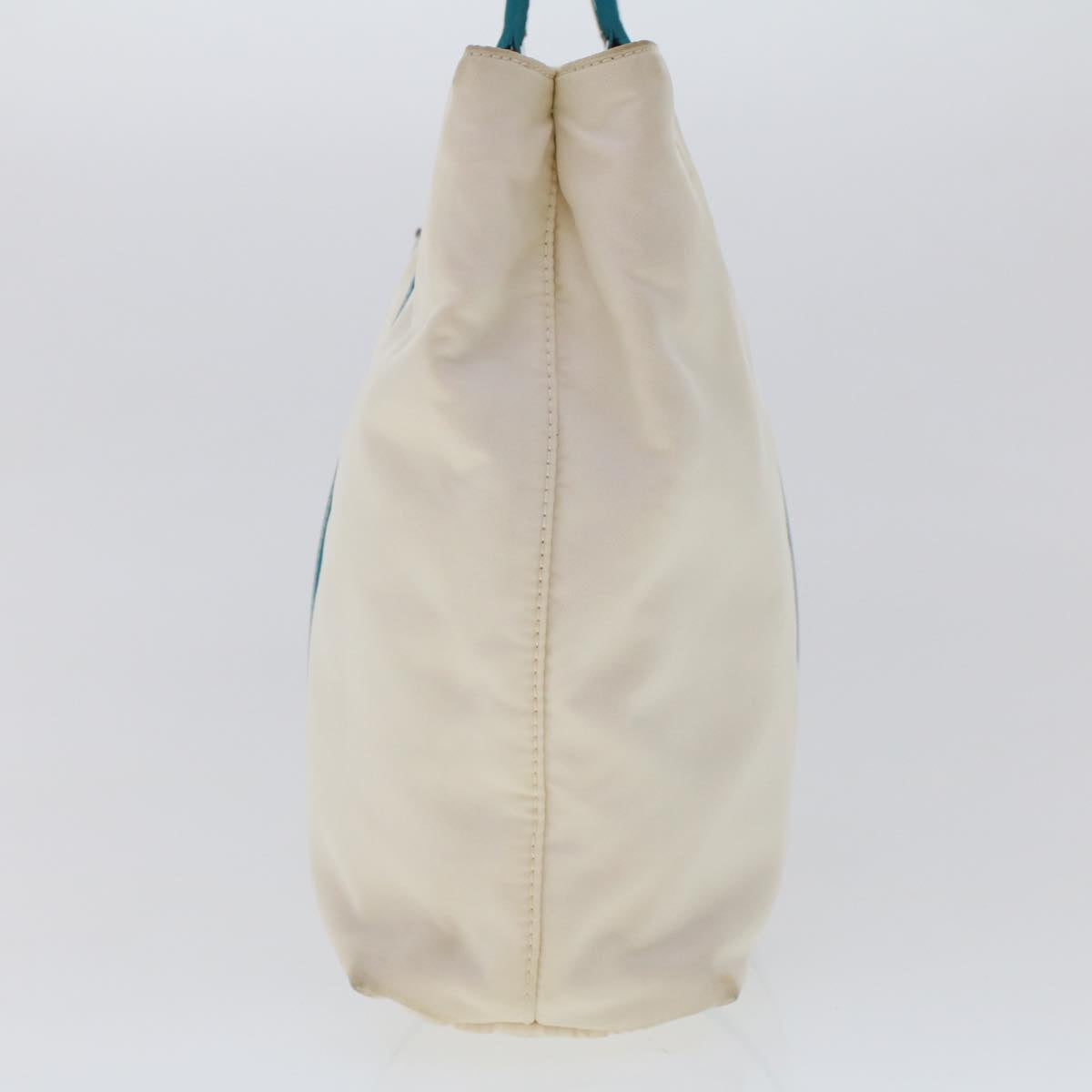 Prada Hand Bag Nylon 2way White Turquoise Blue