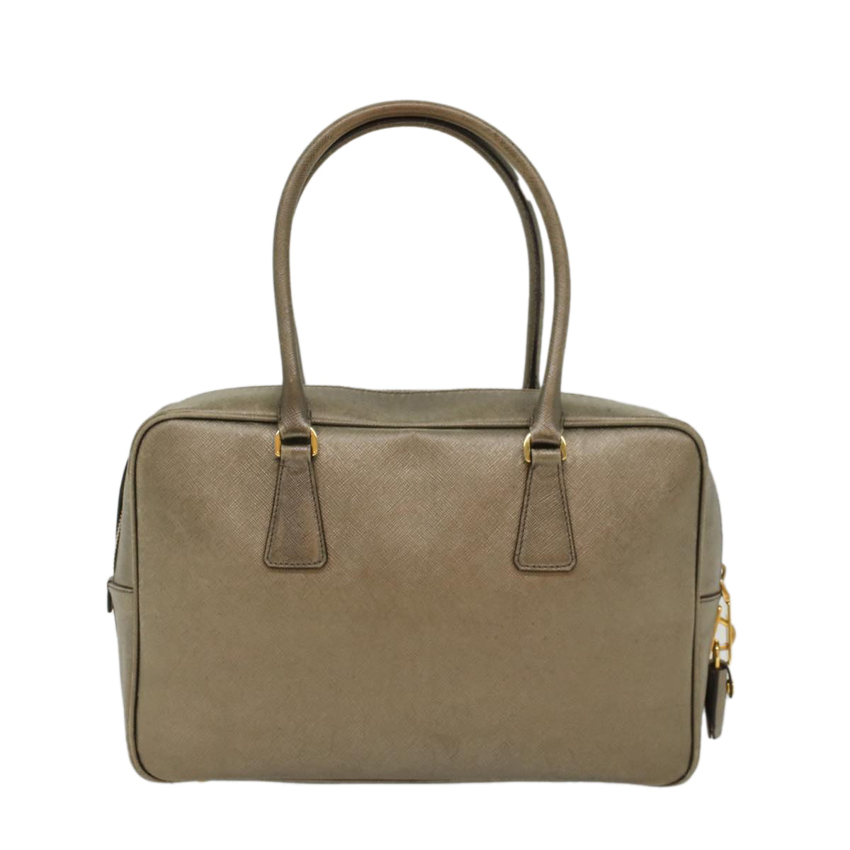 Prada Safiano Leather Hand Bag Gold Tone