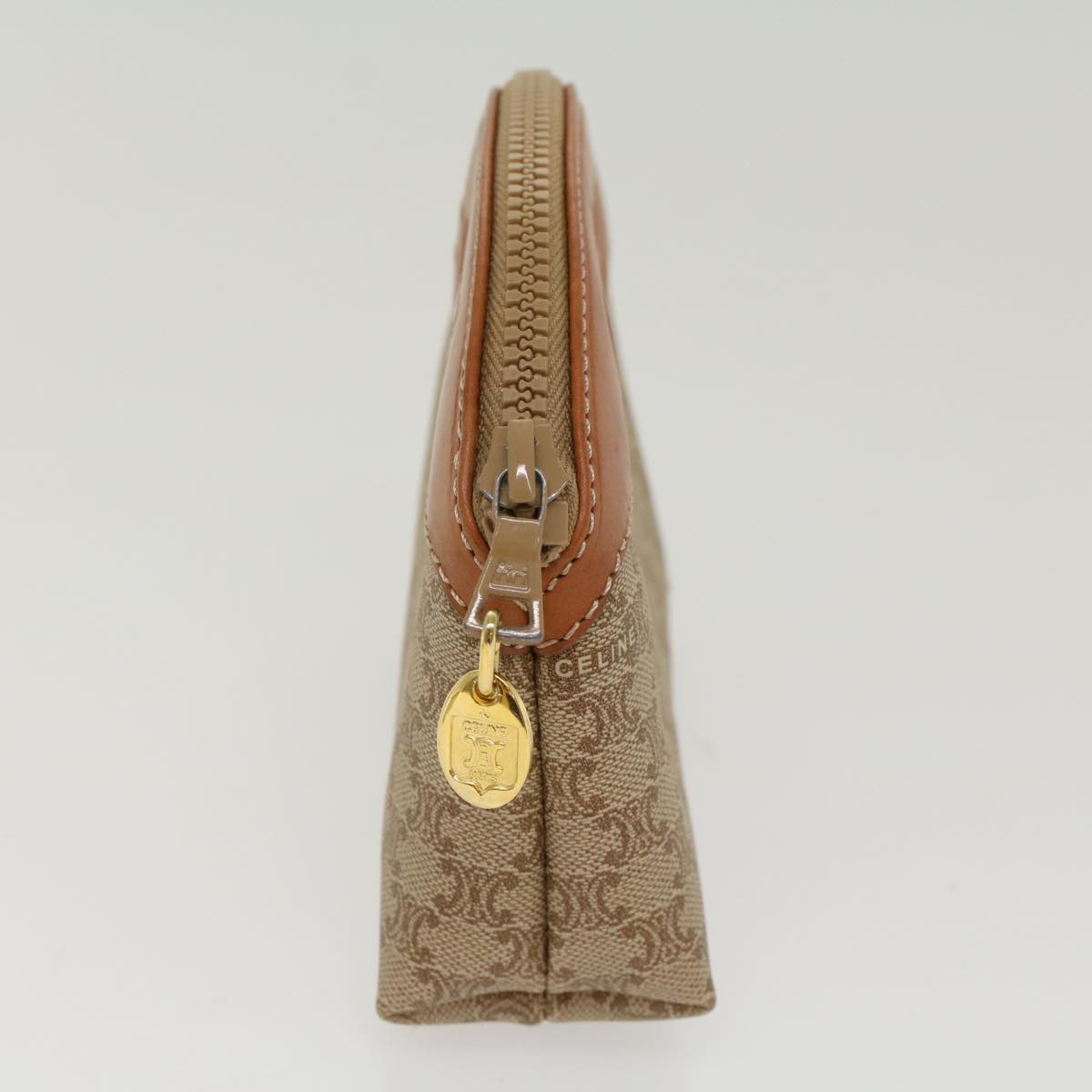 Luxury CELINE Macadam Canvas Pouch Beige 48224