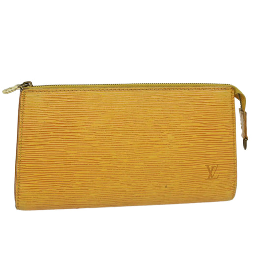 LOUIS VUITTON Epi Pochette Accessoires Accessory Pouch Yellow M52989 Auth 48385