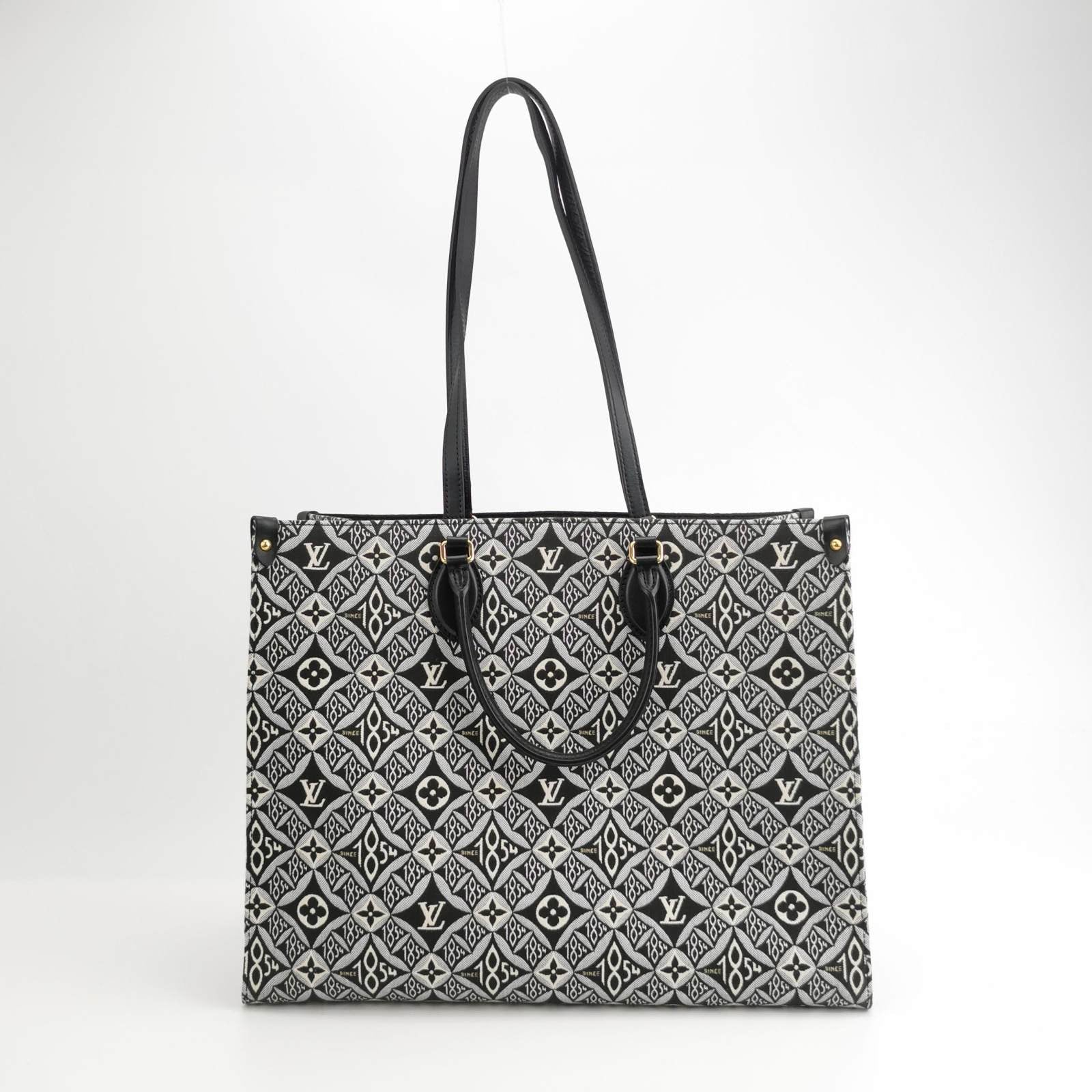 Louis Vuitton OnTheGo Since 1854 Grey Jacquard and Black Cowhide Leather Multicolor GM Tote Bag