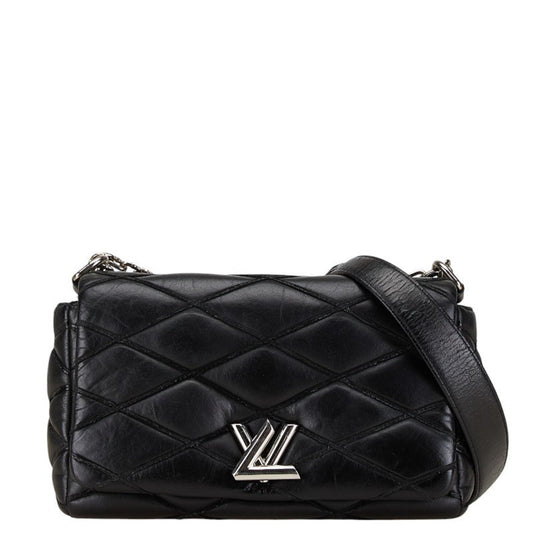 Louis Vuitton Malletage Noir Leather Shoulder Bag
