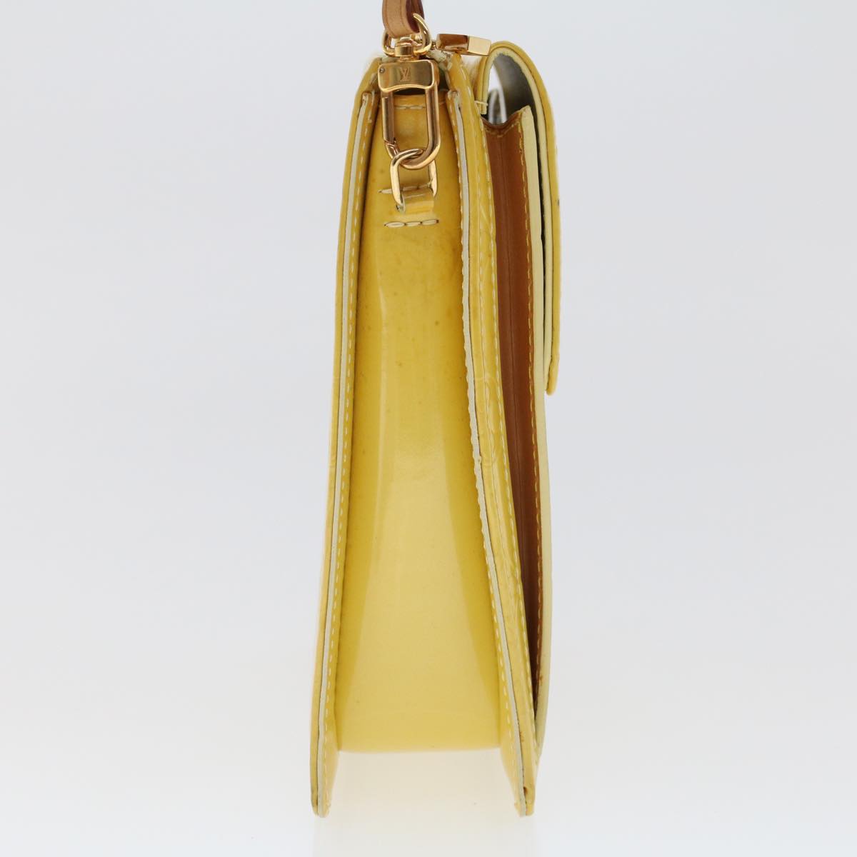 LOUIS VUITTON Monogram Vernis Motto Accessory Pouch Yellow LV