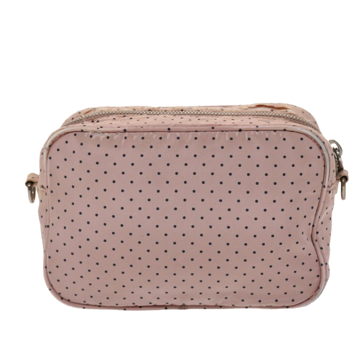 Prada Dot Chain Shoulder Bag Nylon Pink Black