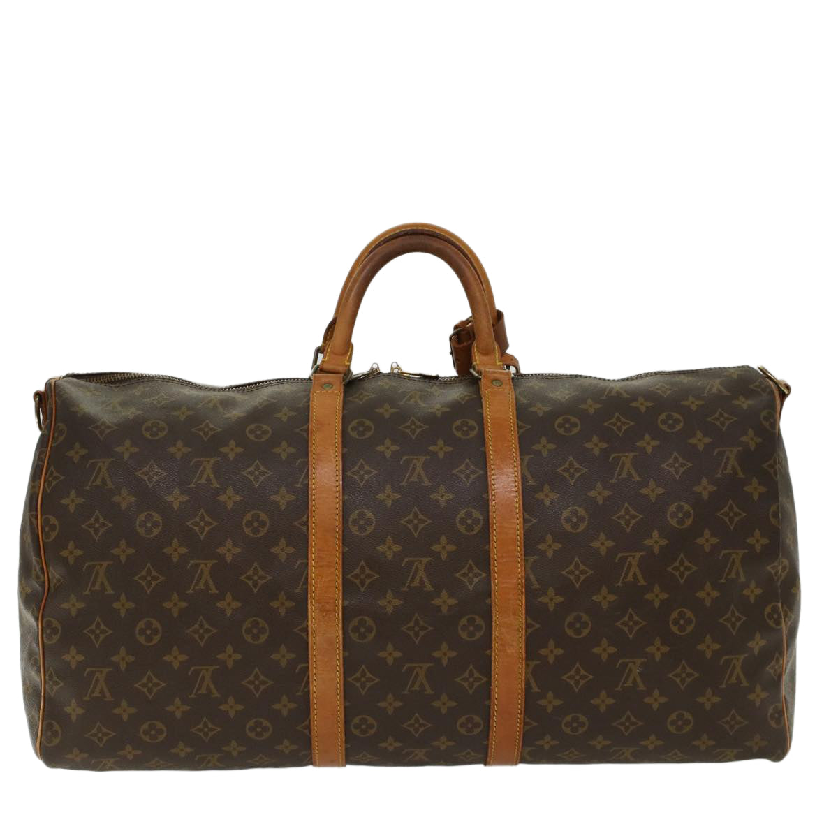LOUIS VUITTON Monogram Keepall Bandouliere 55 Boston Bag LV Auth