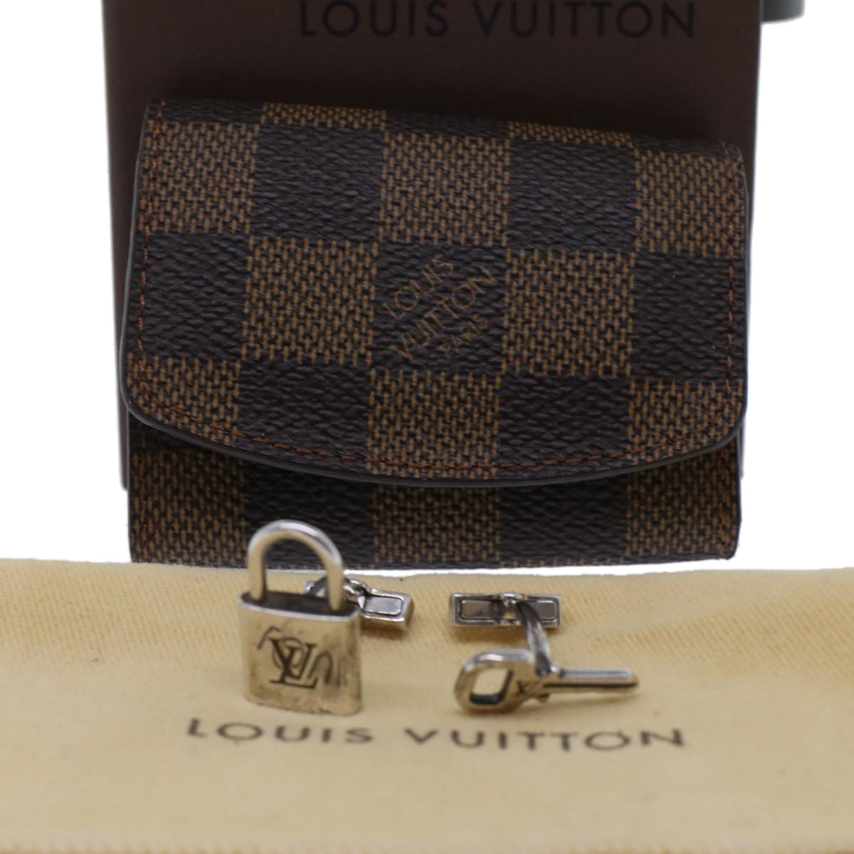 LOUIS VUITTON Damier Ebene Cuff Case Cuffs LV Handbag