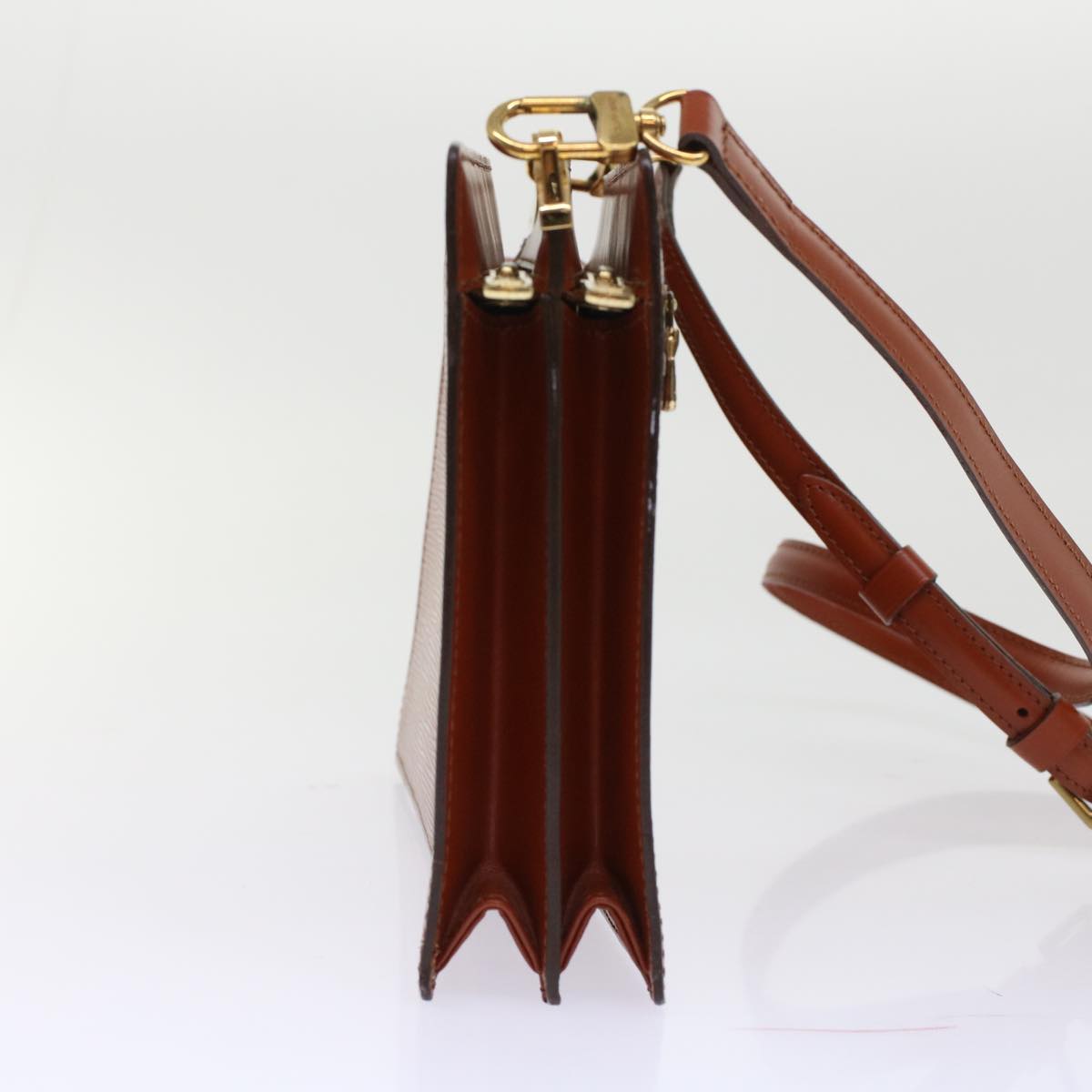 LOUIS VUITTON Epi Angian Clutch Bag Brown LV