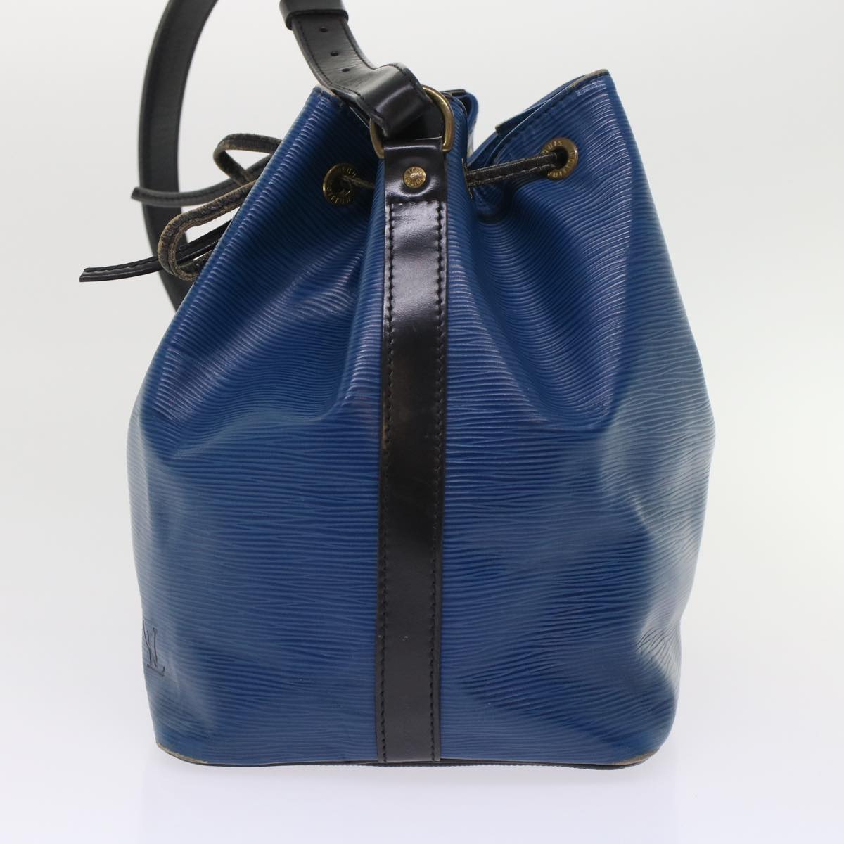 LOUIS VUITTON Epi Petit Noe Shoulder Bag Bicolor Black Blue M44152 Auth 48974