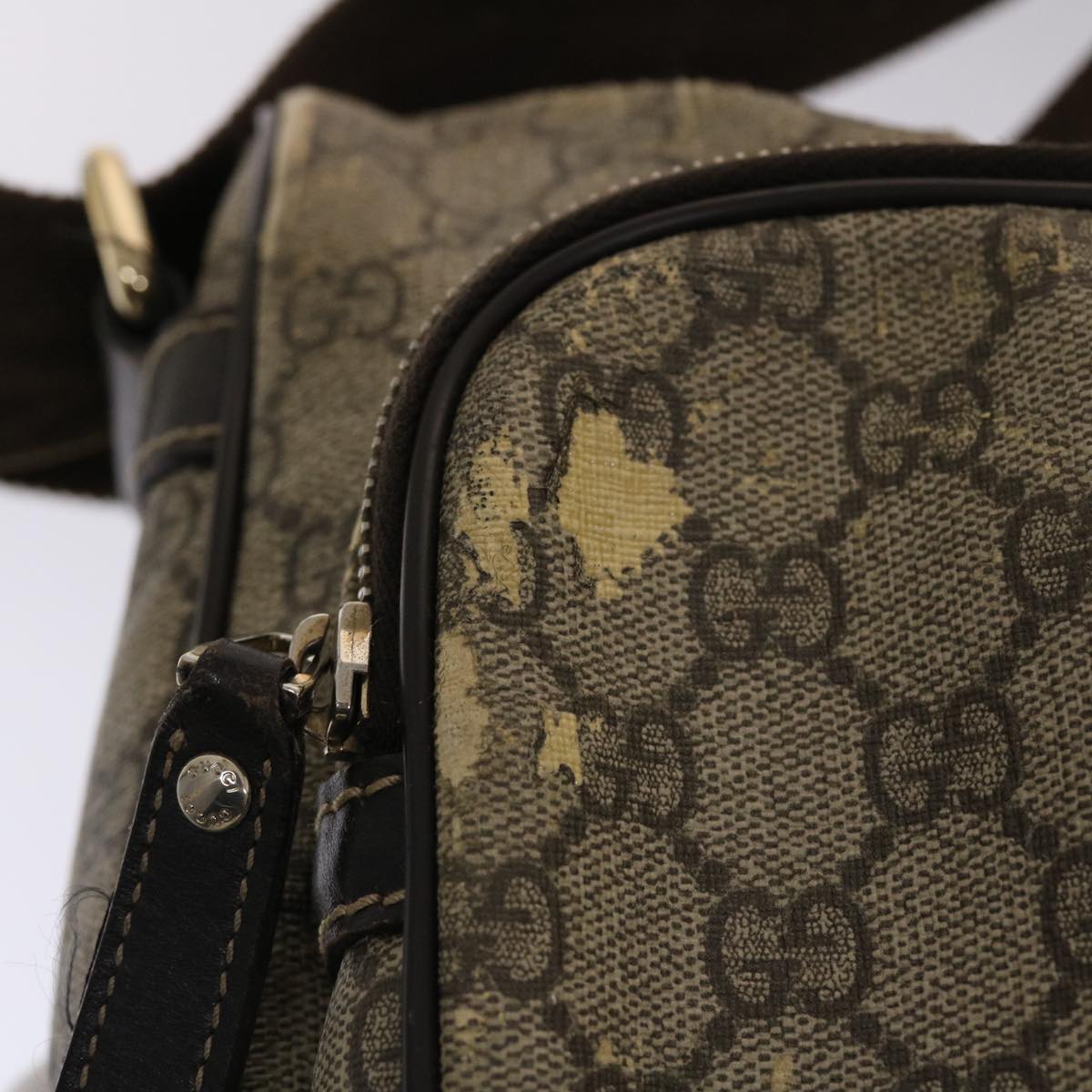 Gucci Leather Canvas Shoulder Bag