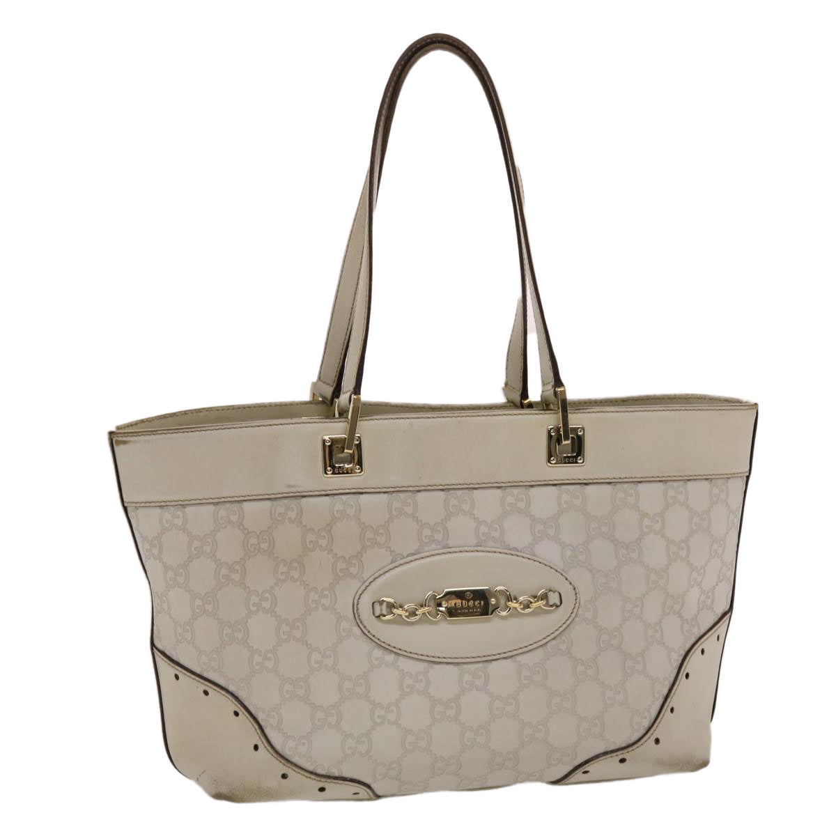 Gucci Leather Canvas Tote