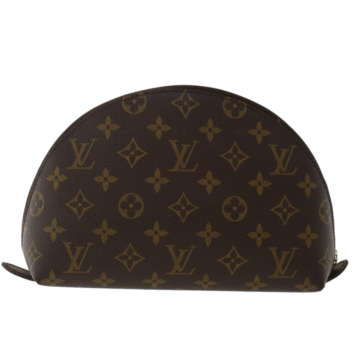 LOUIS VUITTON Monogram Trousse Demi Ronde Cosmetic Pouch LV