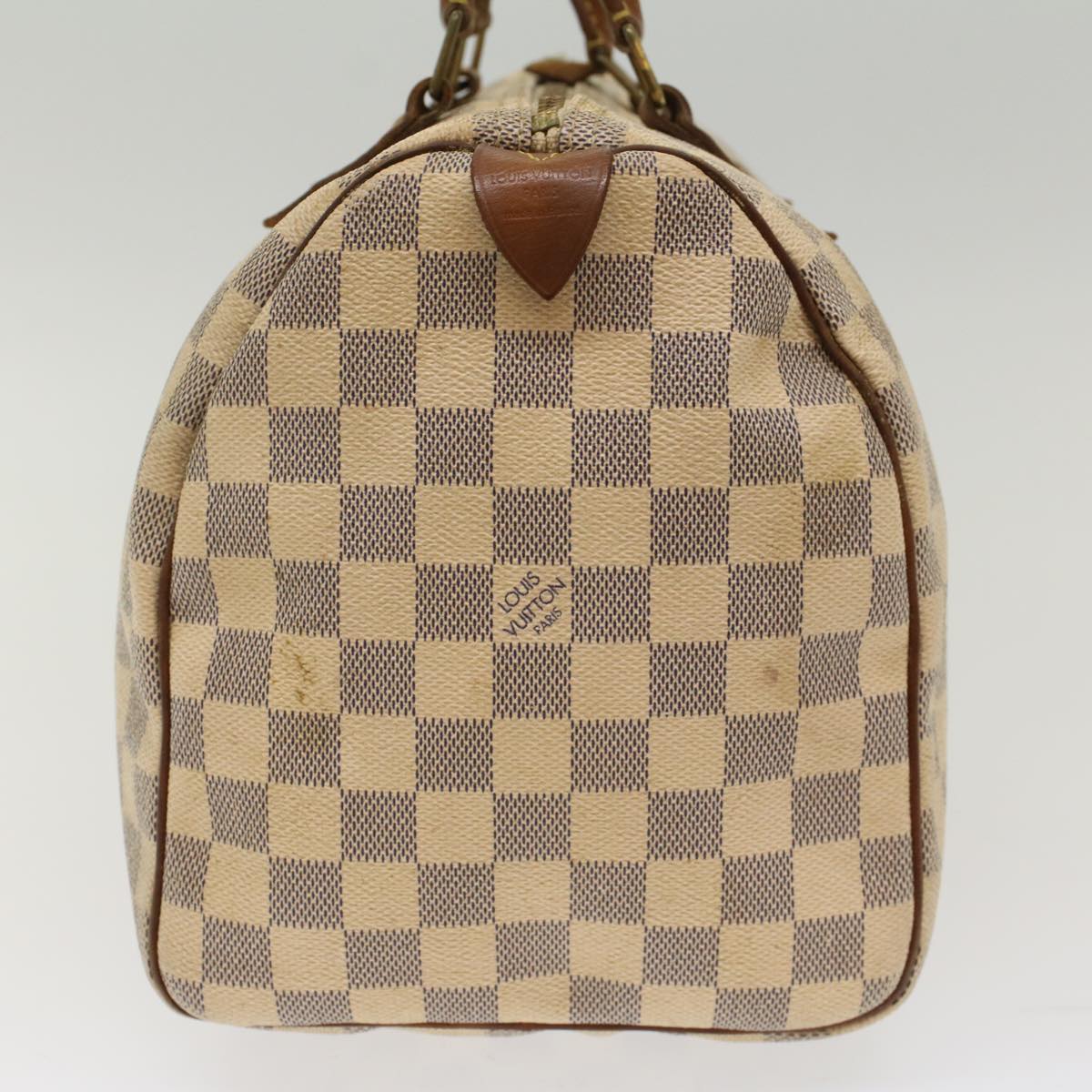 LOUIS VUITTON Damier Azur Hand Bag LV Auth
