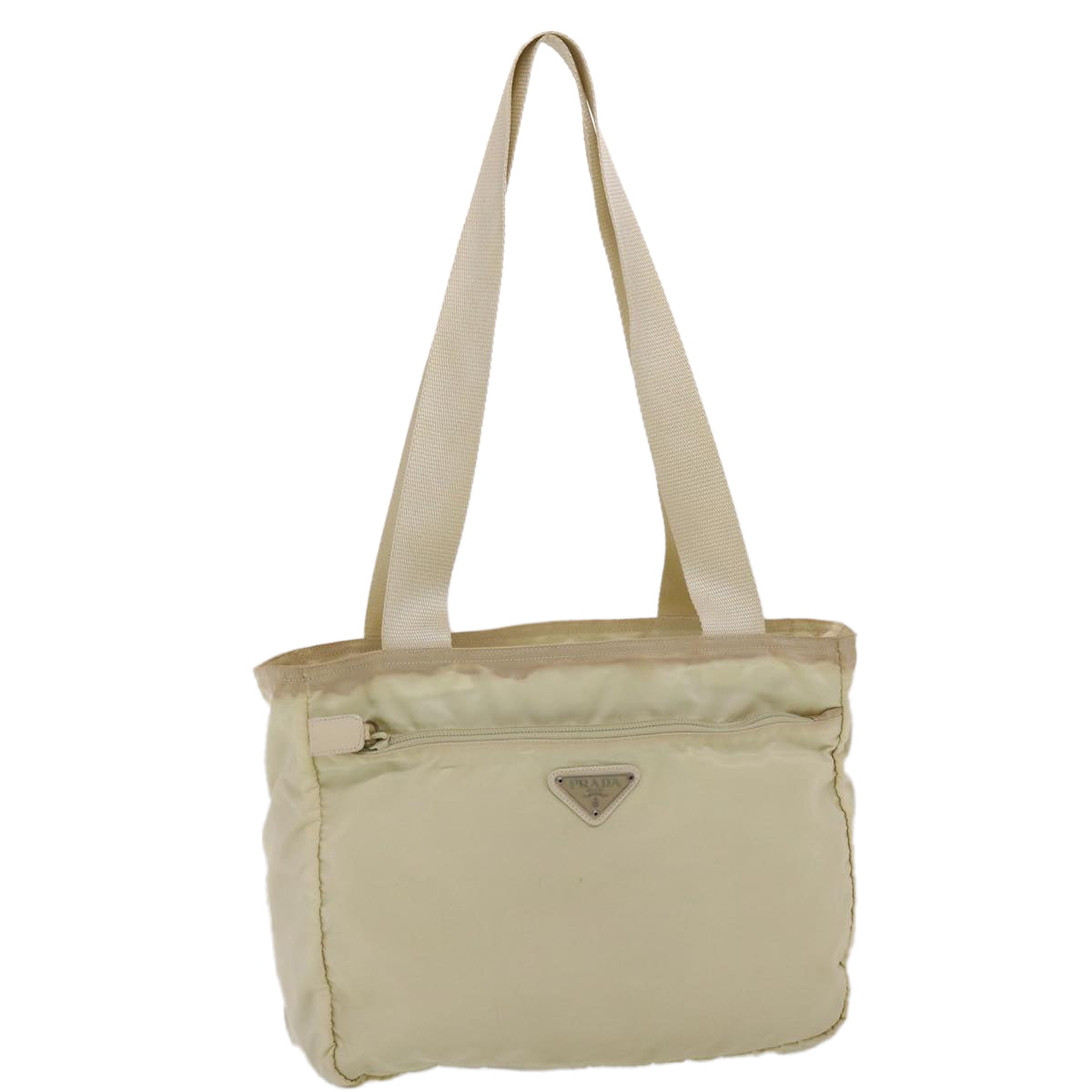Prada Shoulder Bag Nylon Beige Cream