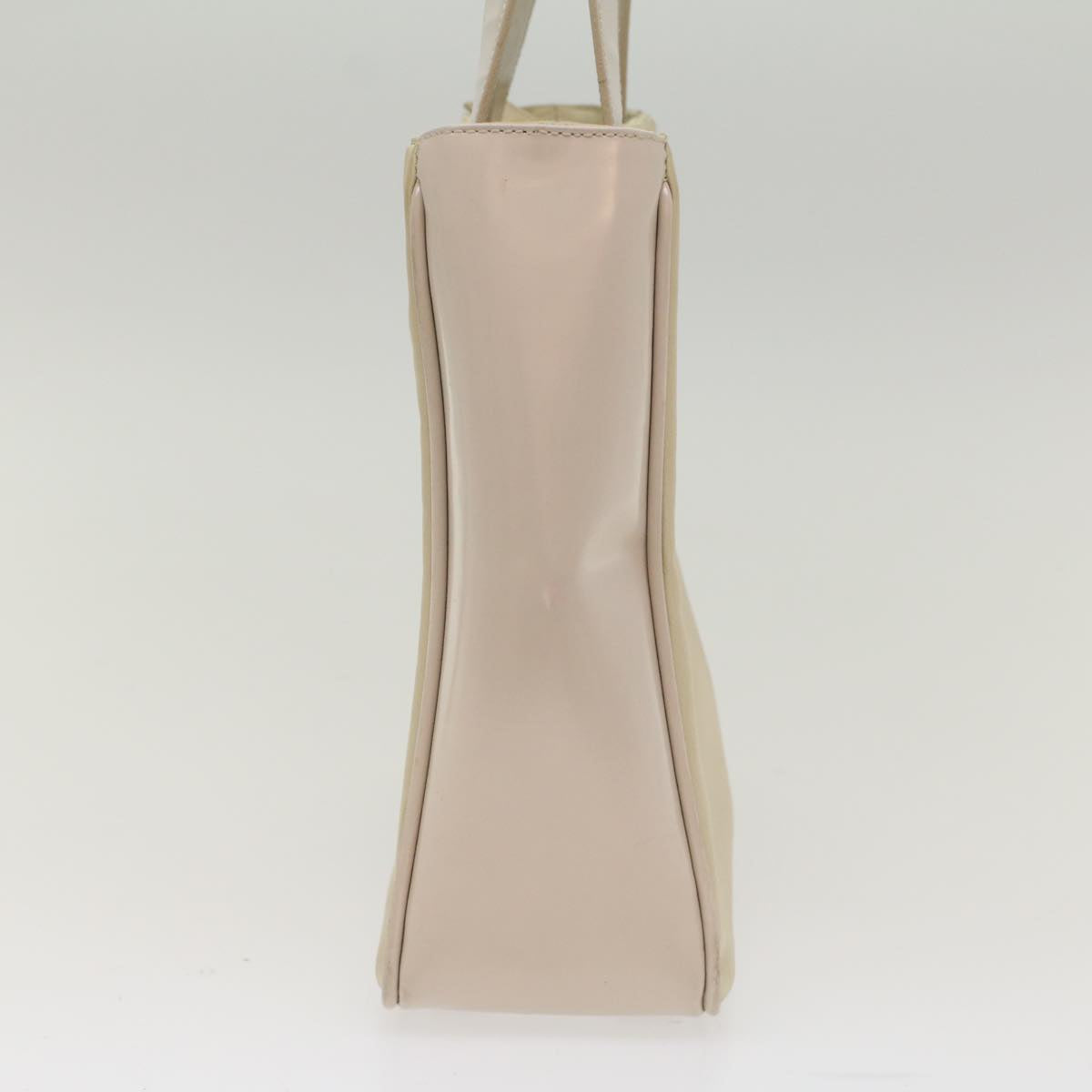 Prada Hand Bag Nylon Leather Beige Ivory
