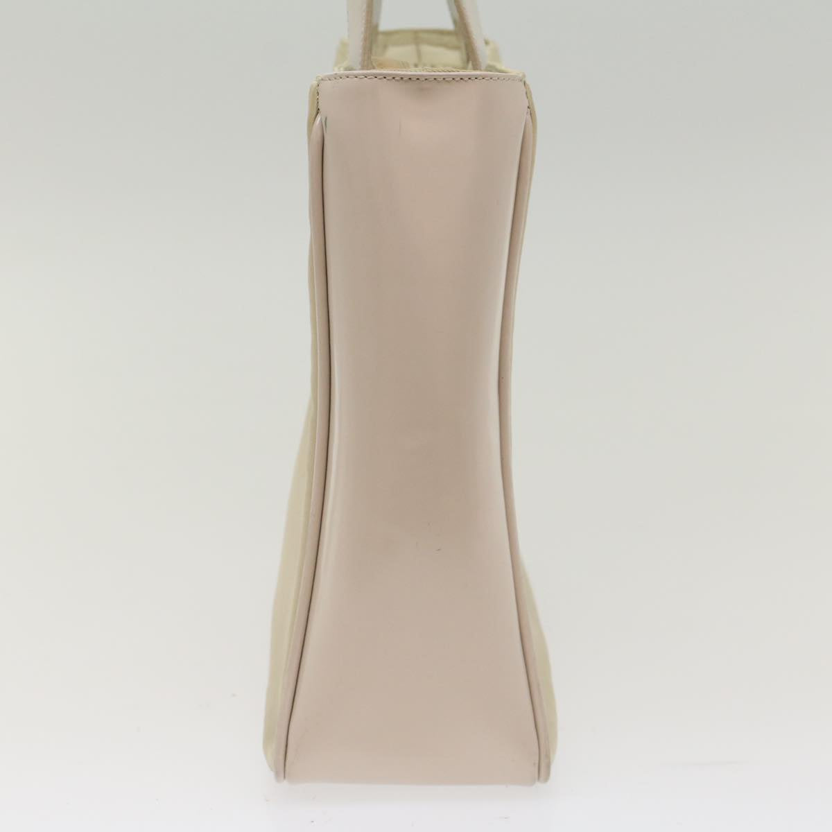 Prada Hand Bag Nylon Leather Beige Ivory