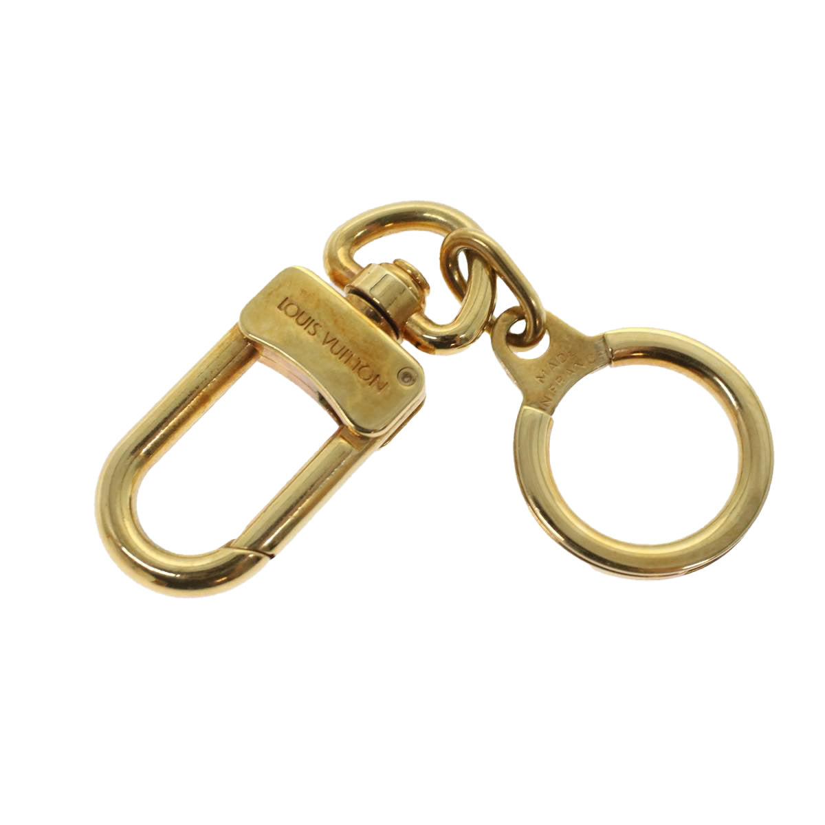LOUIS VUITTON Anneau Cles Key Holder Metal Gold Tone LV Auth Handbag