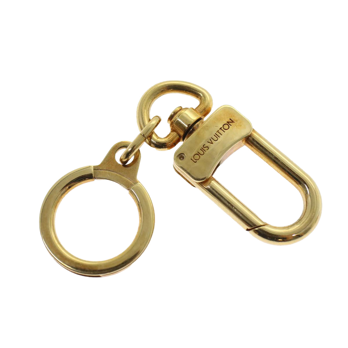 LOUIS VUITTON Anneau Cles Key Holder Metal Gold Tone LV Auth Handbag