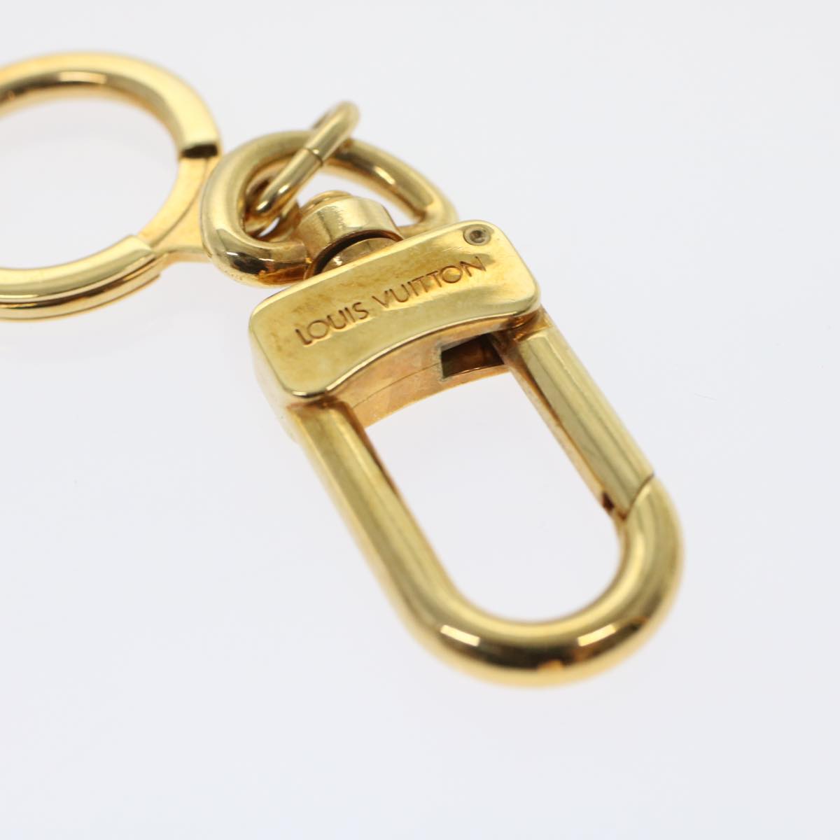 LOUIS VUITTON Anneau Cles Key Holder Metal Gold Tone LV Auth Handbag