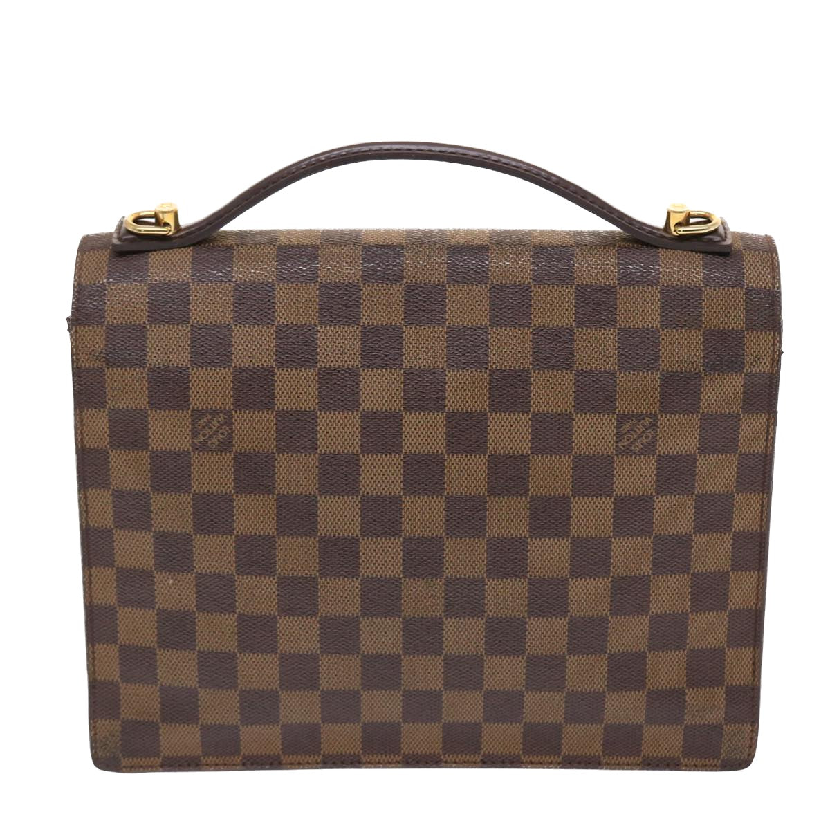 LOUIS VUITTON Damier Ebene Monceau 28 Hand Bag SPO 2way LV Auth