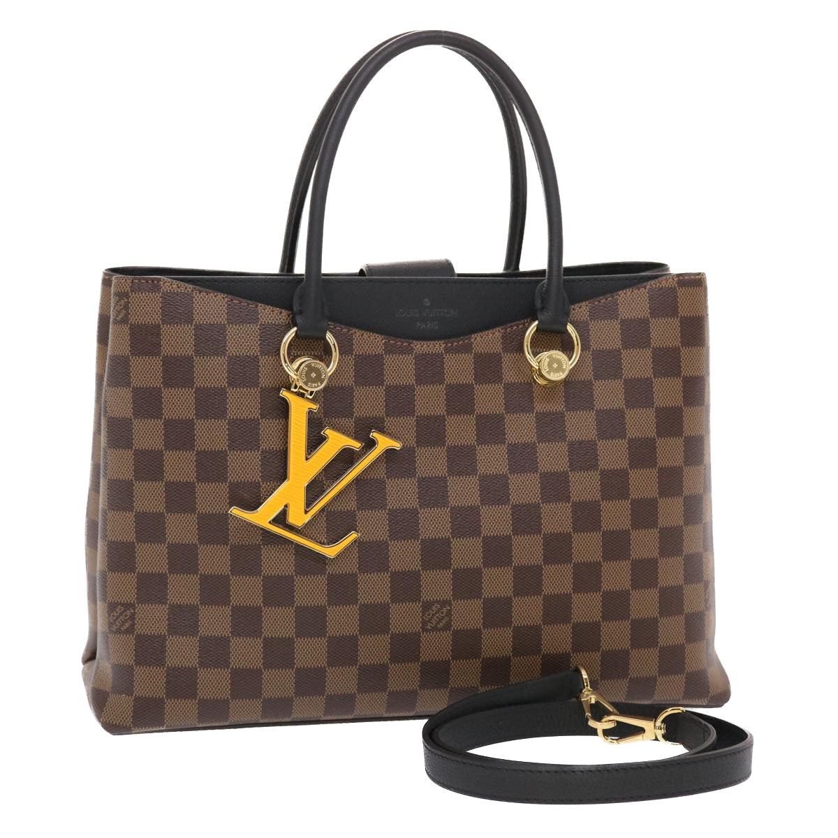 LOUIS VUITTON Damier Ebene Riverside Hand Bag 2way LV Auth 49497A
