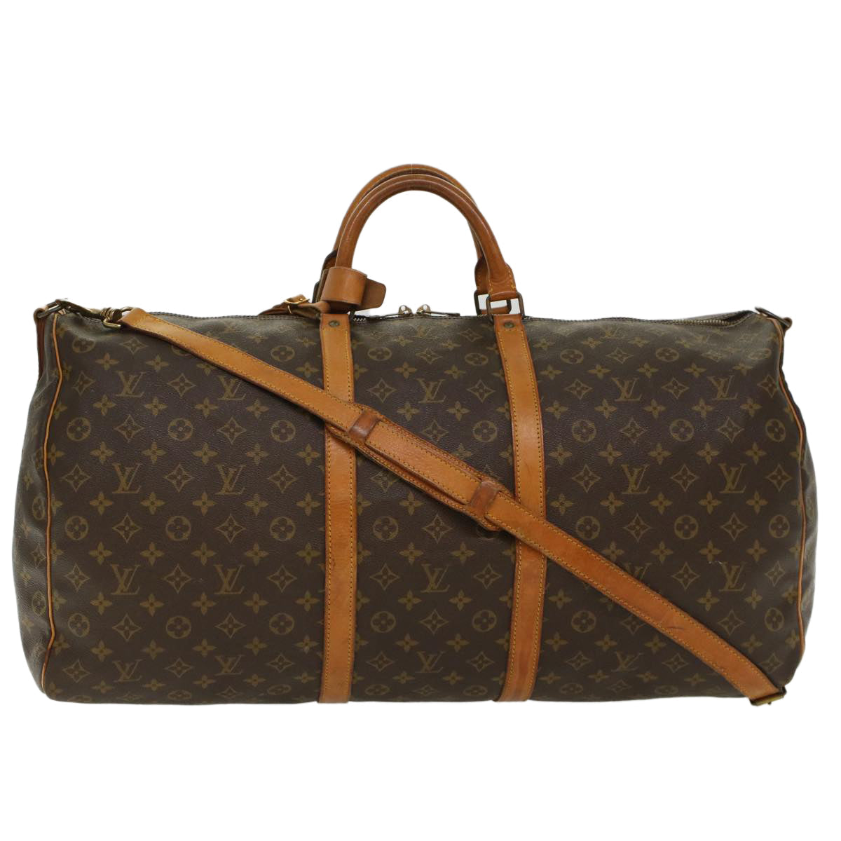 LOUIS VUITTON Monogram Keepall Bandouliere 60 Boston Bag LV Auth