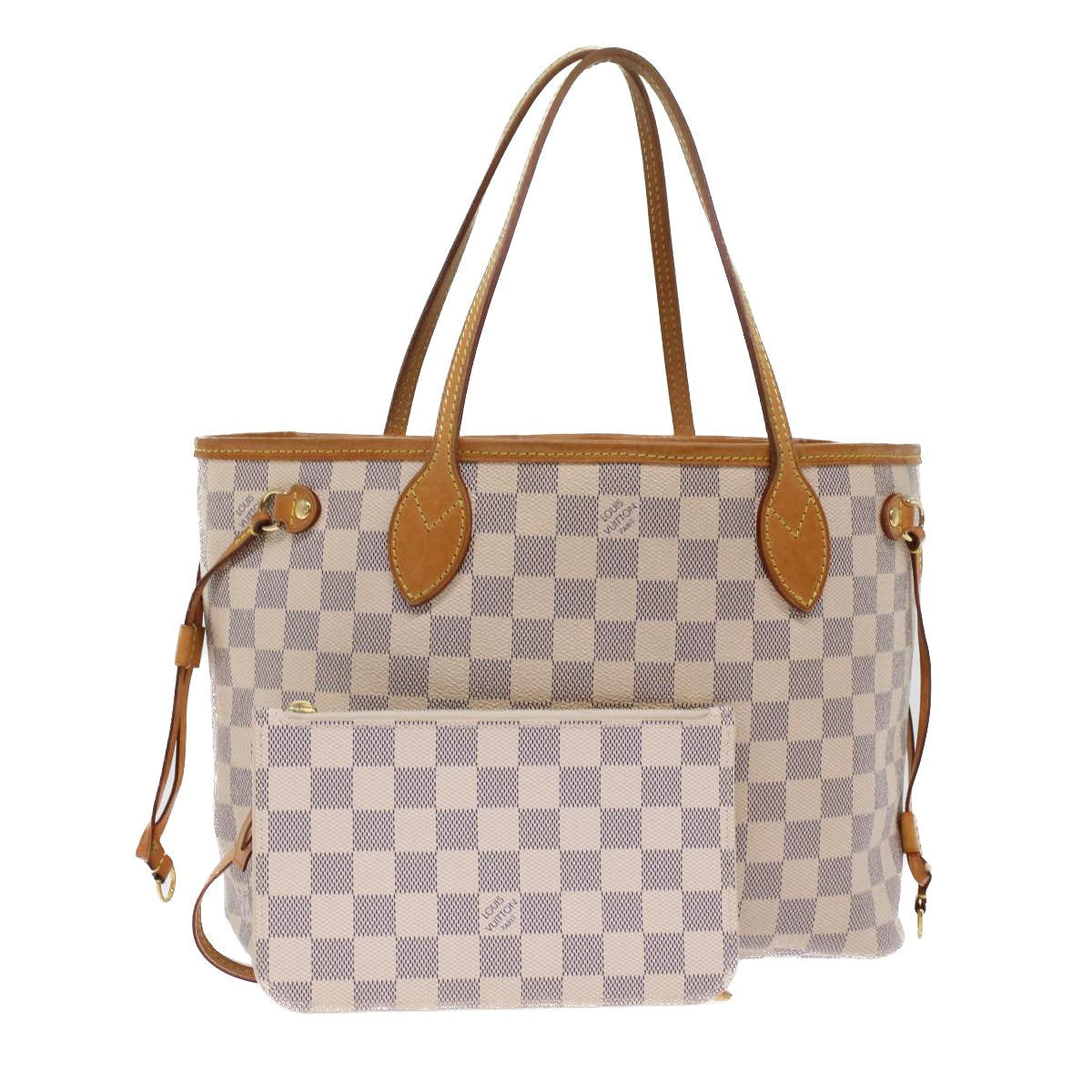 LOUIS VUITTON Damier Azur Neverfull PM Tote Bag LV Auth