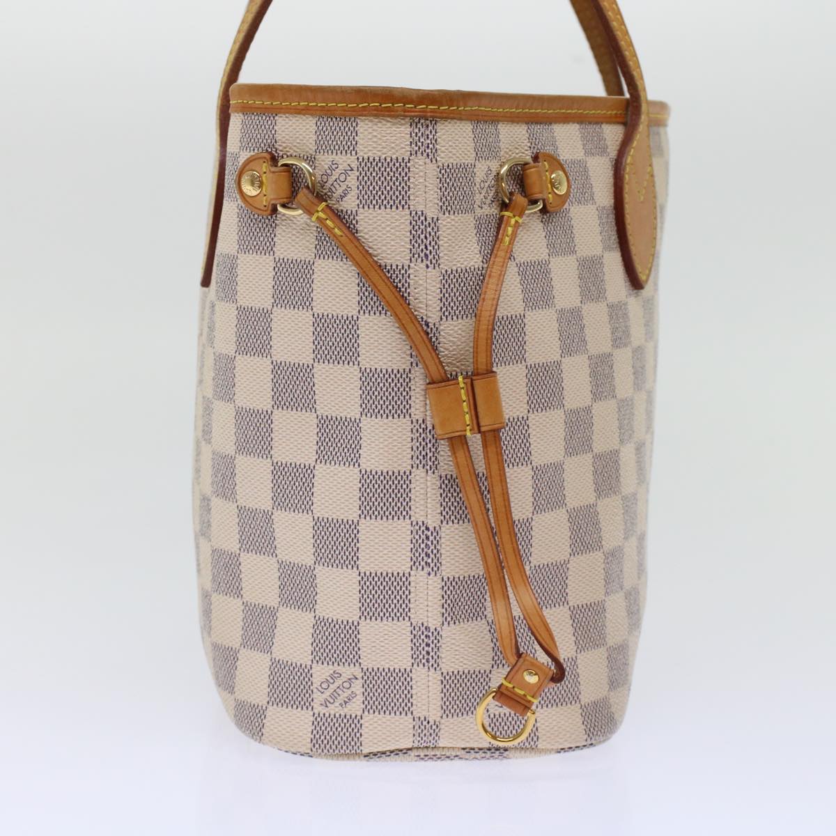 LOUIS VUITTON Damier Azur Neverfull PM Tote Bag LV Auth