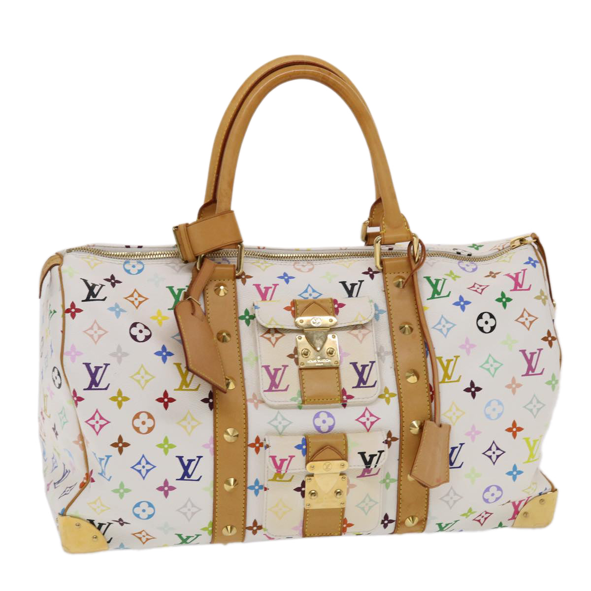 LOUIS VUITTON Monogram Multicolor Keepall 45 Boston Bag M92641 LV Auth 49917A