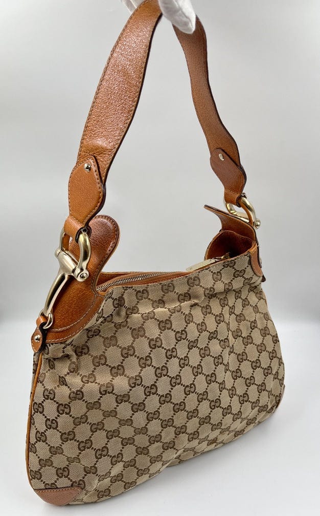 Gucci Leather Canvas Shoulder Bag Style 16