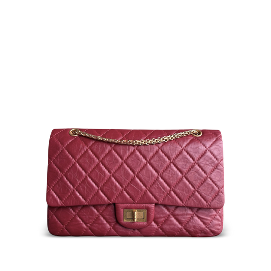 Chanel 2.55 Reissue 227 - Quilted Aged Calfskin Dark Red Gold Hardware Series 21