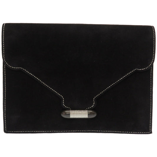 HERMES Clutch bag Doblis black Silverstitch Navet Women