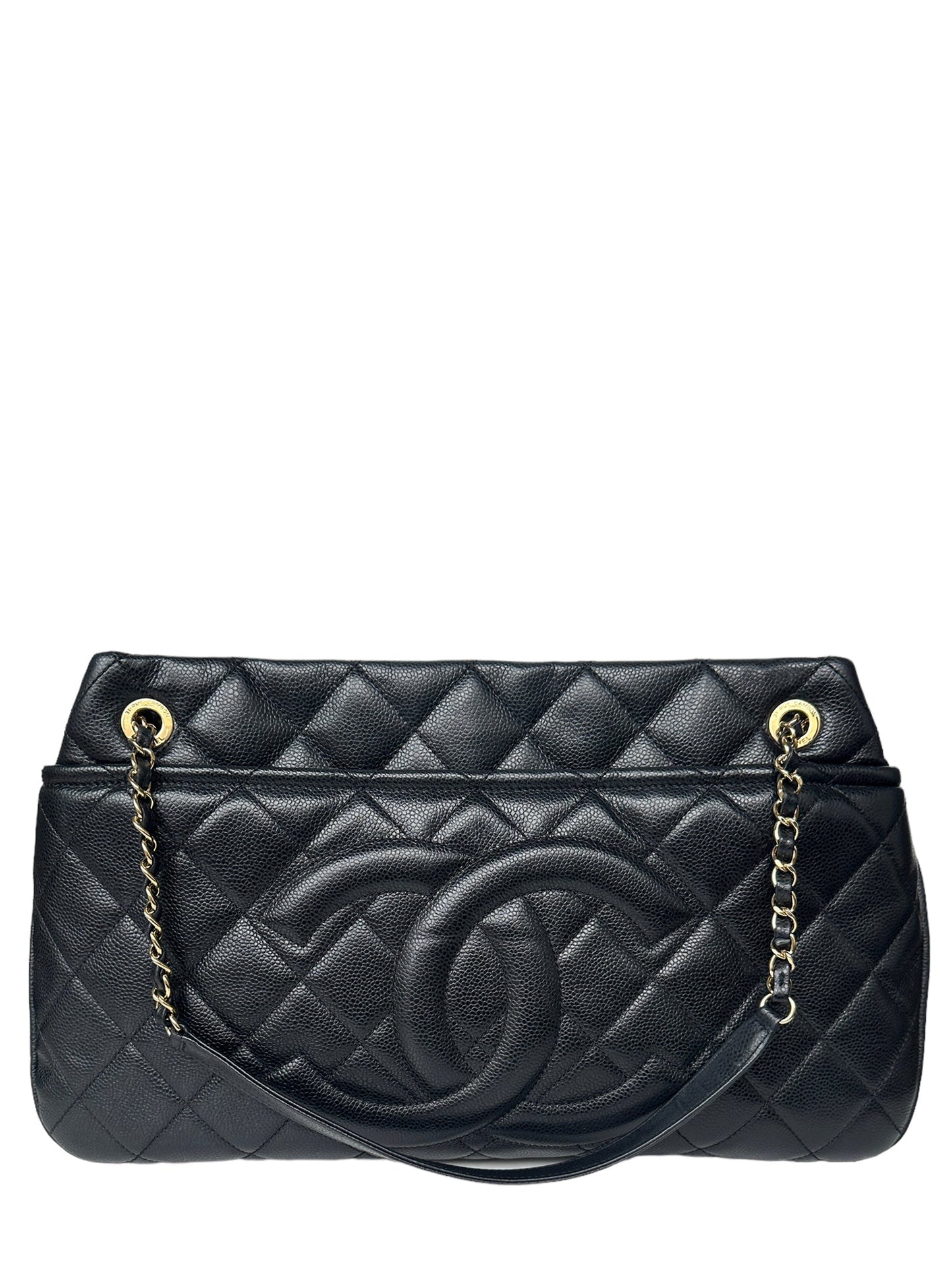 Chanel Black Caviar Leather Timeless Soft Shopper Tote Bag