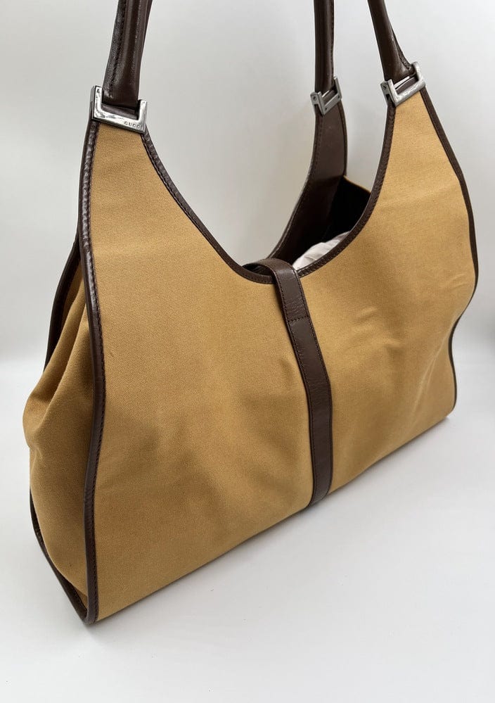 Gucci Jackie Leather Canvas Shoulder Bag Style 26